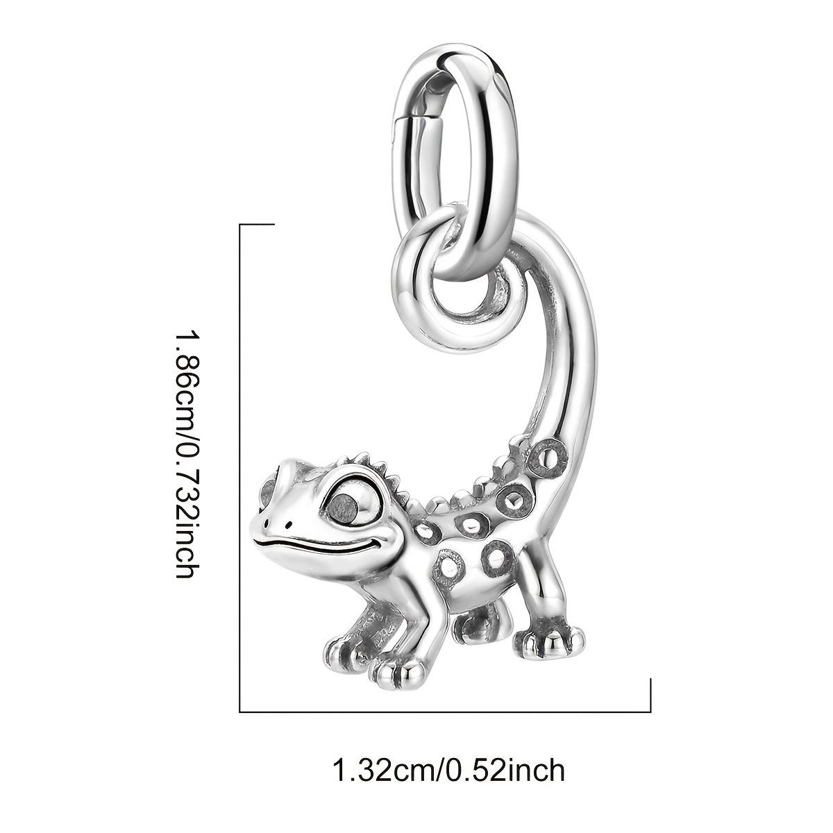 1pc Lizard Vintage Pendant Bracelet, 925 Silver Plated
